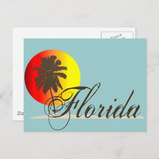 Carte Postale Couché de soleil de Floride (Devant / Derrière)