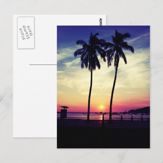 Carte Postale Coucher de soleil (Devant / Derrière)