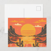 Carte Postale Coucher de soleil (Devant / Derrière)