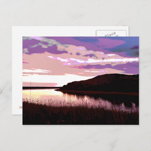 CARTE POSTALE COUCHER DE SOLEIL (Devant / Derrière)