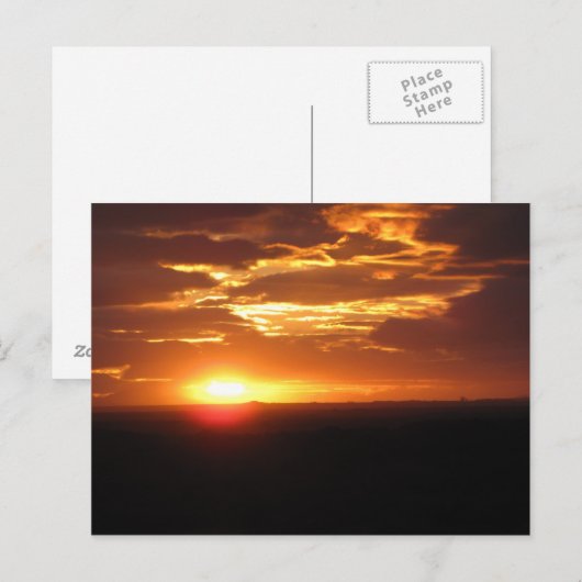 Carte Postale coucher de soleil (Devant / Derrière)
