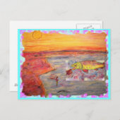 Carte Postale coucher de soleil (Devant / Derrière)