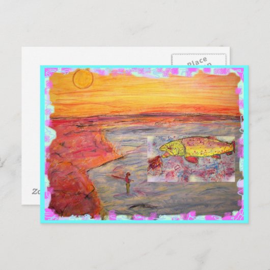 Carte Postale coucher de soleil (Devant / Derrière)