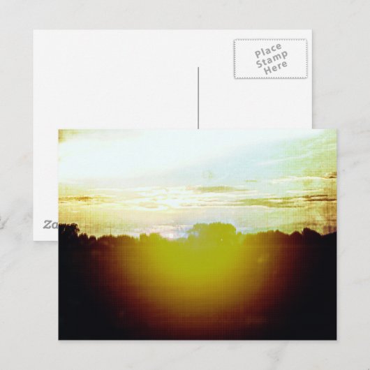 Carte Postale Coucher de soleil (Devant / Derrière)