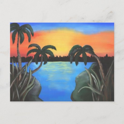 Carte Postale Coucher de soleil (Devant)