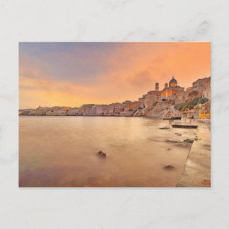 Carte Postale Coucher de soleil à Agios Nikolaos sur l'île de Sy