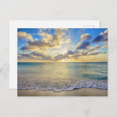 Carte Postale Coucher de soleil à Aruba sur la mer agitée (Devant / Derrière)