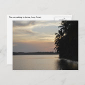 Carte Postale Coucher de soleil à Assinie, Côte d'Ivoire (Devant / Derrière)