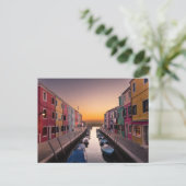 Carte Postale Coucher de soleil à Burano, Italie (Debout devant)