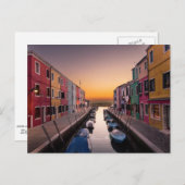 Carte Postale Coucher de soleil à Burano, Italie (Devant / Derrière)