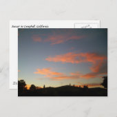 Carte Postale Coucher de soleil à Campbell, Californie (Devant / Derrière)