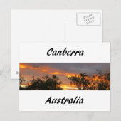 Carte Postale Coucher de soleil à Canberra (Devant / Derrière)