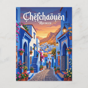 Carte Postale Coucher de soleil à Chefchaouen Maroc