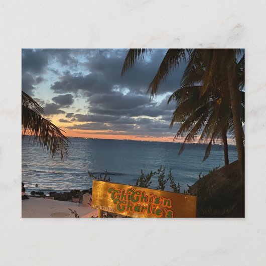 Carte postale coucher de soleil à Chichi's'n Charl (Devant)