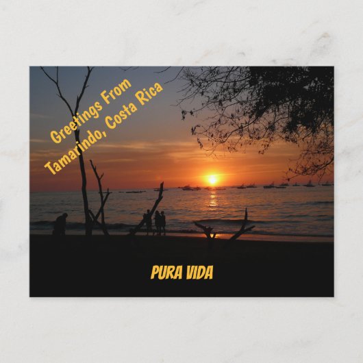 Carte Postale Coucher de soleil à couper le souffle à Tamarindo (Devant)