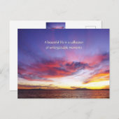 Carte Postale Coucher de soleil à couper le souffle sur la mer (Devant / Derrière)