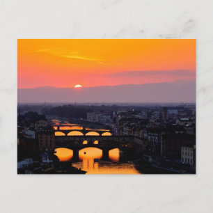 Carte Postale Coucher de soleil à Florence, Italie