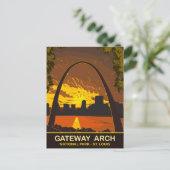 Carte Postale Coucher de soleil à Gateway Arch, St Louis, Voyage (Debout devant)