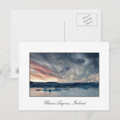 Carte Postale Coucher de soleil à Glacier Lagoon 2010 (Devant / Derrière)