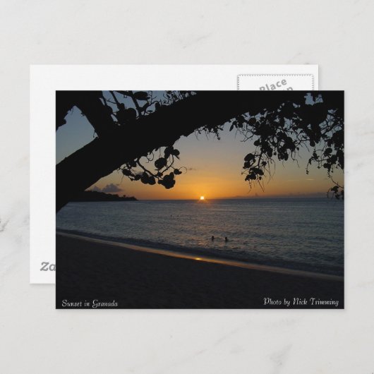 Carte Postale Coucher de soleil à Grenade (Devant / Derrière)
