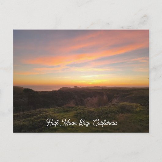 Carte Postale Coucher de soleil à Half Moon Bay Californie (Devant)