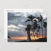Carte Postale Coucher de soleil à Hawaii (Devant / Derrière)