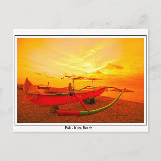 Carte Postale Coucher de soleil à Kuta (Devant)