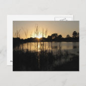 Carte Postale Coucher de soleil à l'étang (Devant / Derrière)
