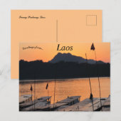 Carte Postale Coucher de soleil à Luang Prabang Laos (Devant / Derrière)