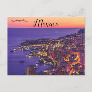 Carte Postale Coucher de soleil à Monaco