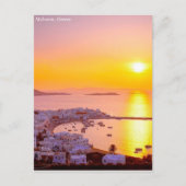 Carte Postale Coucher de soleil à Mykonos, Grèce (Devant)