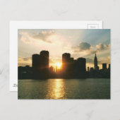 Carte Postale Coucher de soleil à New York (Devant / Derrière)