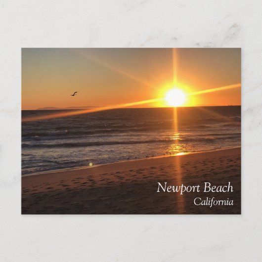 Carte Postale Coucher de soleil à Newport Beach, Californie (Devant)