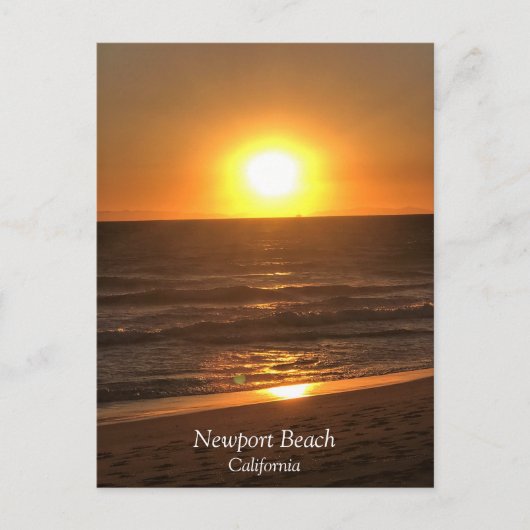 Carte Postale Coucher de soleil à Newport Beach, Californie (Devant)