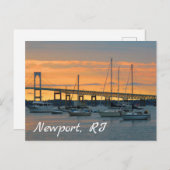 Carte Postale Coucher de soleil à Newport, Rhode Island (Devant / Derrière)