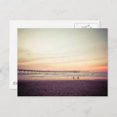 Carte Postale Coucher de soleil à Ocean Beach, Californie (Devant / Derrière)