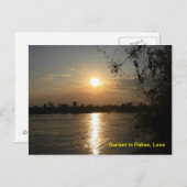 Carte Postale Coucher de soleil à Pakse (Devant / Derrière)