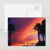 Carte Postale Coucher de soleil à Palm Springs (Devant / Derrière)