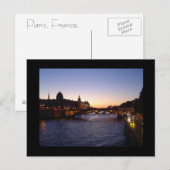 Carte Postale Coucher de soleil à Paris (Devant / Derrière)
