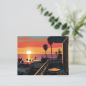 CARTE POSTALE COUCHER DE SOLEIL À PÈRE NOËL MONICA #1 (Debout devant)