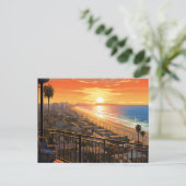 CARTE POSTALE COUCHER DE SOLEIL À PÈRE NOËL MONICA #2 (Debout devant)