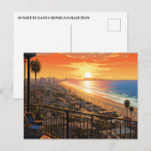 CARTE POSTALE COUCHER DE SOLEIL À PÈRE NOËL MONICA #2 (Devant / Derrière)