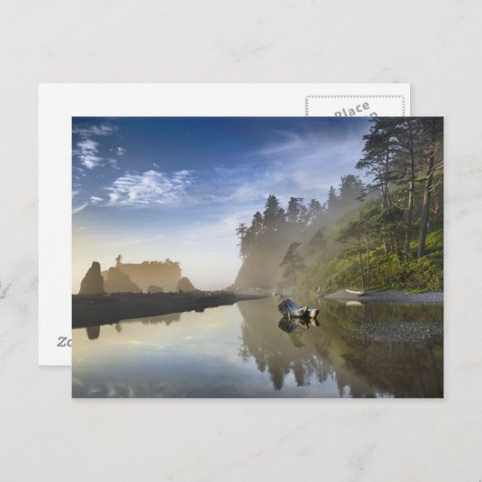 Carte Postale Coucher de soleil à Ruby Beach, Parc National Olym (Devant / Derrière)