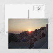 Carte Postale Coucher de soleil à Santorin (Devant / Derrière)