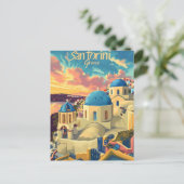 Carte Postale coucher de soleil à Santorin (Debout devant)