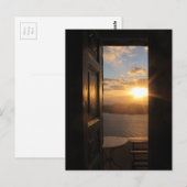 Carte Postale Coucher de soleil à Santorin (Devant / Derrière)
