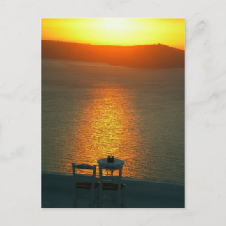 Carte Postale coucher de soleil à Santorin Grèce