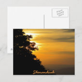 Carte Postale Coucher de soleil à Shenandoah (Devant / Derrière)