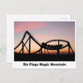 Carte Postale Coucher de soleil à Six Flags Magic Mountain (Devant / Derrière)