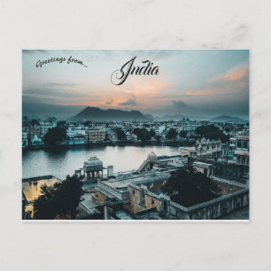 Carte Postale Coucher de soleil à Udaipur Inde